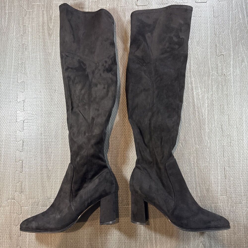 Marc Fisher Darton Over the Knee Black Faux Suede Boots Women's Size 9 - Picture 3 of 7